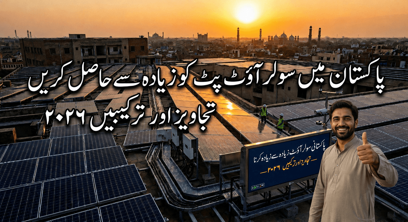 Solar panels on a Pakistani rooftop with clear blue sky — tips to maximize output